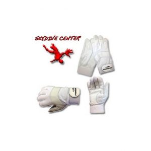 White leather gloves skydiving